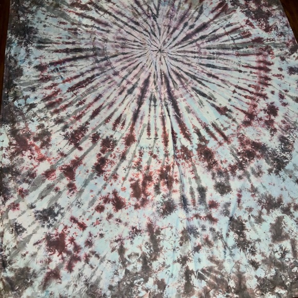 Custom Gray Colorful Red & Pink Tie Dye Top Bed Sheet Cotton Size Full - Picture 5 of 8